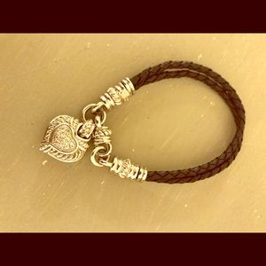 Judith Ripka Black Cord Heart Bracelet